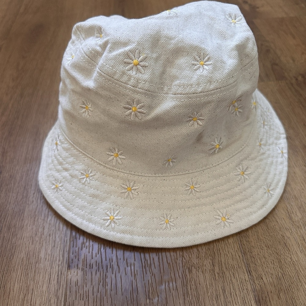 Madewell Women's Daisy Embroidered Canvas Bucket Hat Size M/L